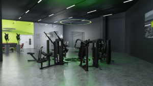 Functional-Training-Bereich im EASYFITNESS-Studio mit modernen Trainingsgeräten und grünen Akzenten